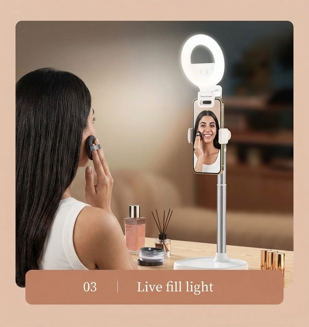 Pro LED Rechargeable Selfie Phone Ring with 5 Lighting Modes