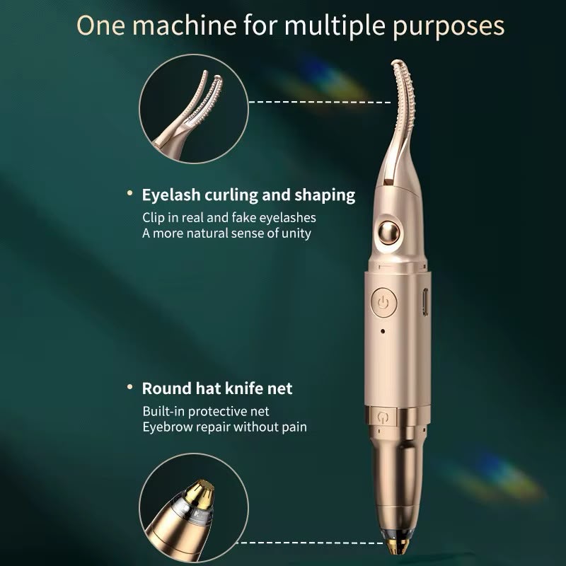 2 in 1 Eyelash Curler with Eyebrow Trimmer