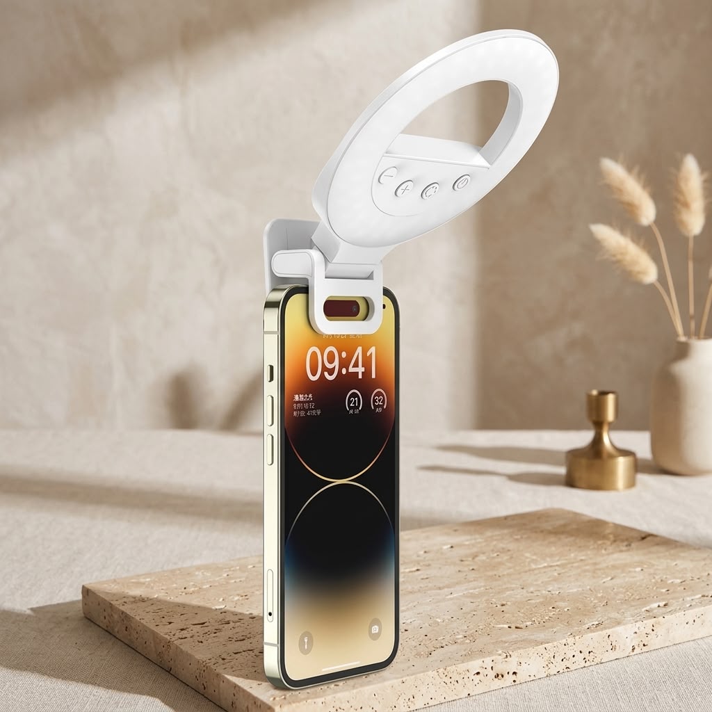 Pro LED Rechargeable Selfie Phone Ring with 5 Lighting Modes