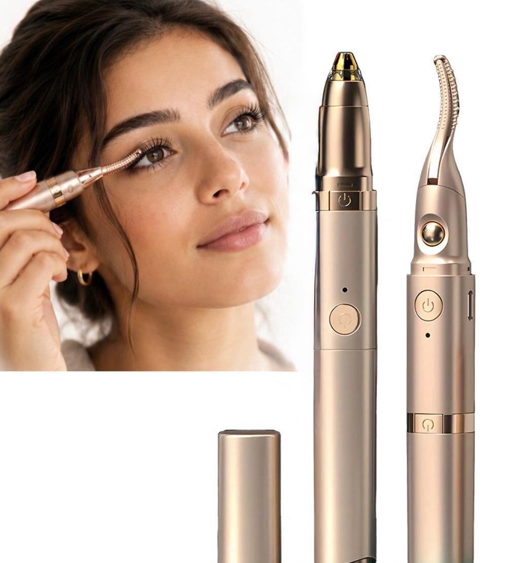 2 in 1 Eyelash Curler with Eyebrow Trimmer