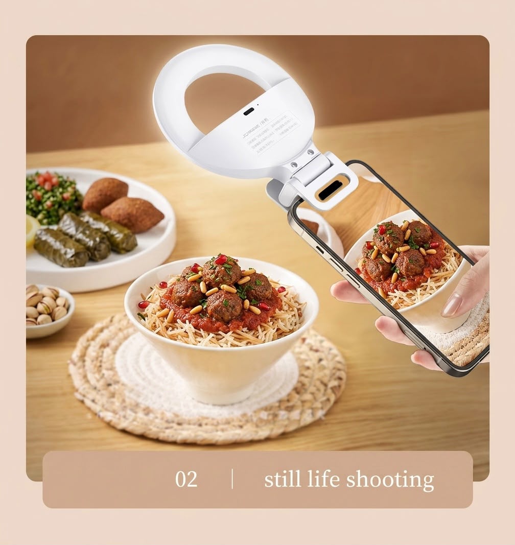 Pro LED Rechargeable Selfie Phone Ring with 5 Lighting Modes