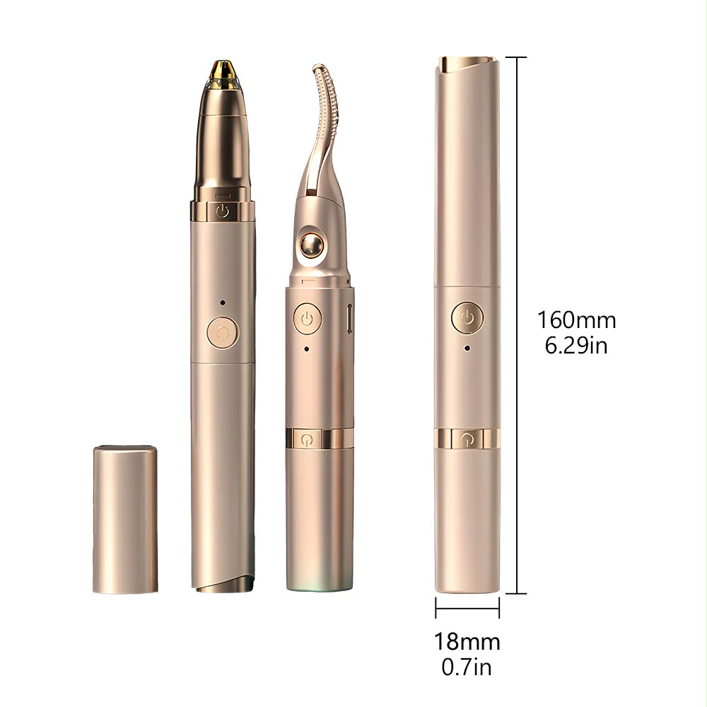 2 in 1 Eyelash Curler with Eyebrow Trimmer