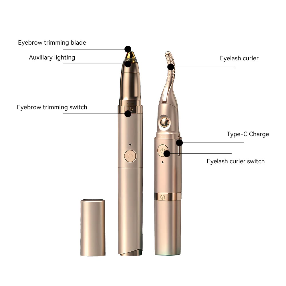 2 in 1 Eyelash Curler with Eyebrow Trimmer