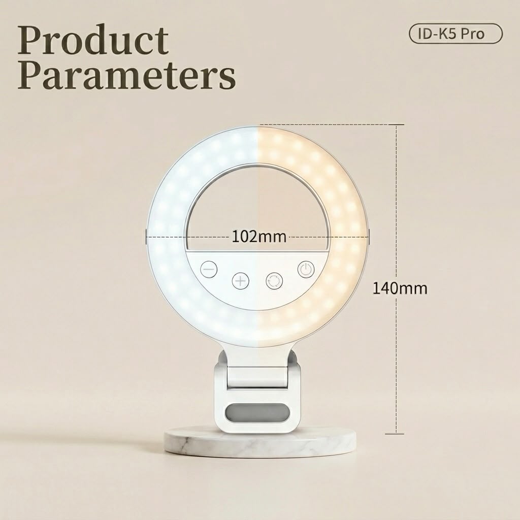 Pro LED Rechargeable Selfie Phone Ring with 5 Lighting Modes