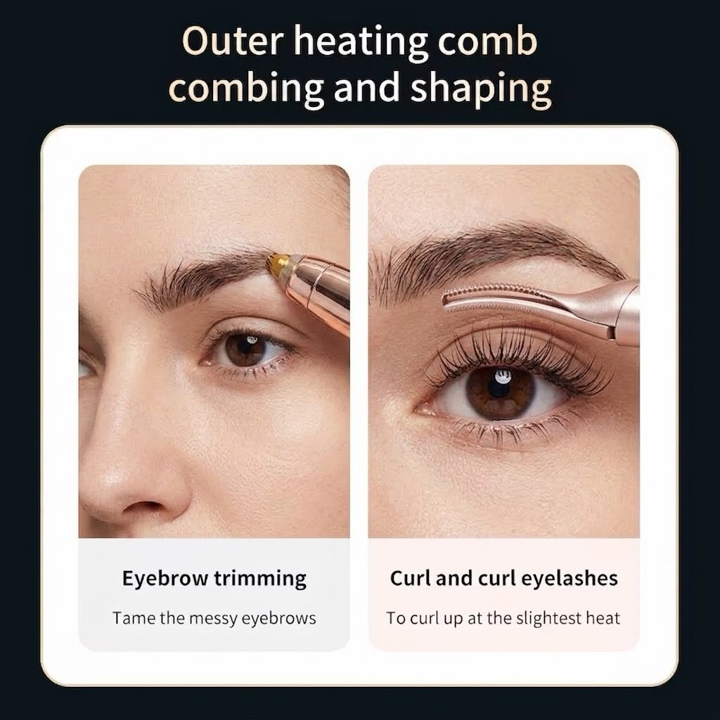 2 in 1 Eyelash Curler with Eyebrow Trimmer